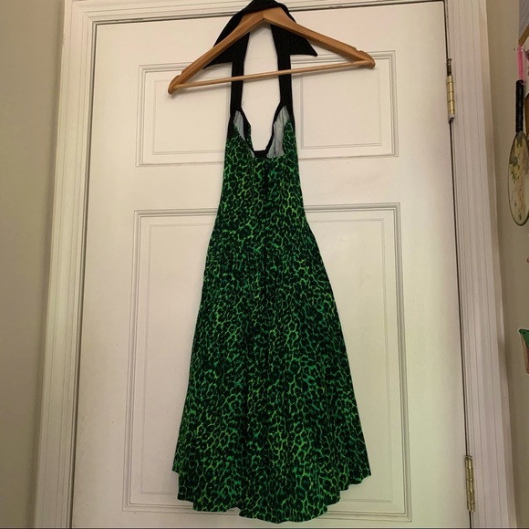 Deadly Dames designed by Micheline Pitt green leopard swing halter XS - Picture 5 of 7